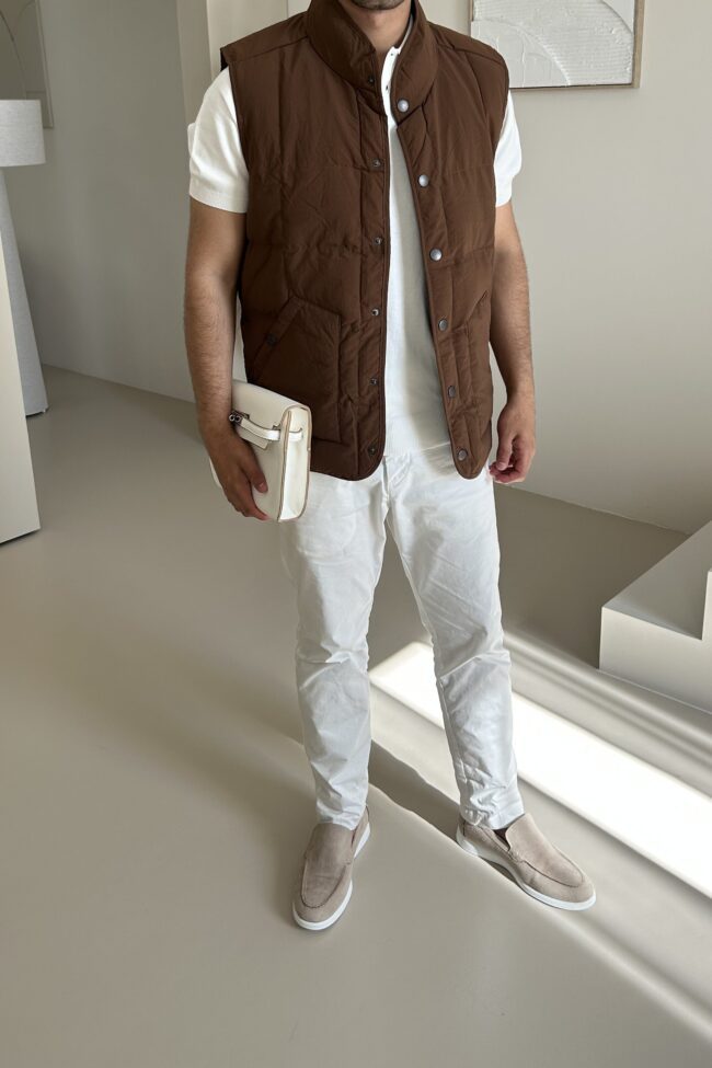 SANTORINI GILET - BROWN