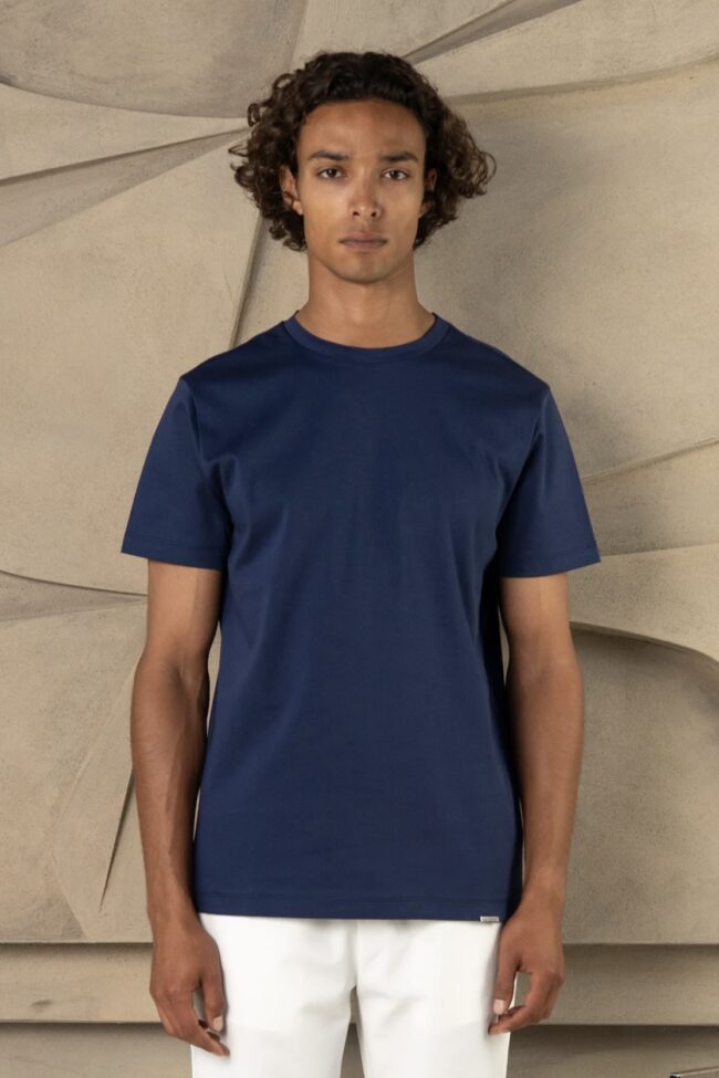 ALAYA - Silk Navy Shirt