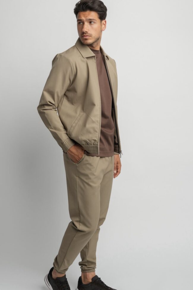 ALAYA - Caramel Monaco Zipper + Pants (Full Set)