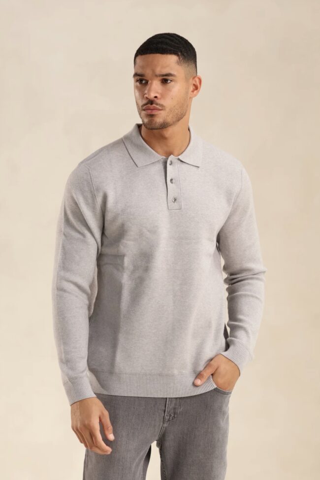 ALAYA - Knitted Grey Polo